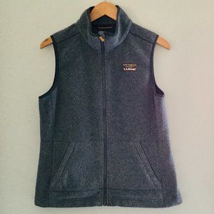 L.L Bean Grey Fleece Waist Coat Jacket Vest Size Small